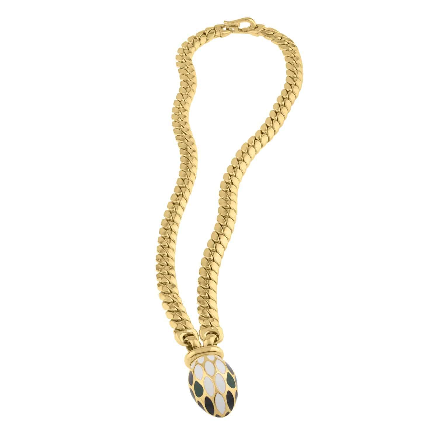 Le Serpent Curb Link Necklace in 14K Yellow Gold