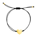 9 1/4 inch Black Cord Adjustable Bracelet with 14k yellow Gold Heart | - Forever in Harmony