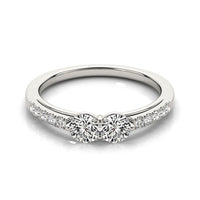 14k White Gold Two Stone Round Diamond Ring (5/8 cttw)