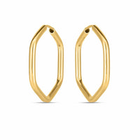 14k Yellow Gold Endless Hexagon Hoop Earrings