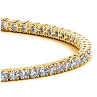 Lab Grown Round Diamond Tennis Bracelet in 14k Yellow Gold (3 cctw F/G  VS2/SI1) - Forever in Harmony