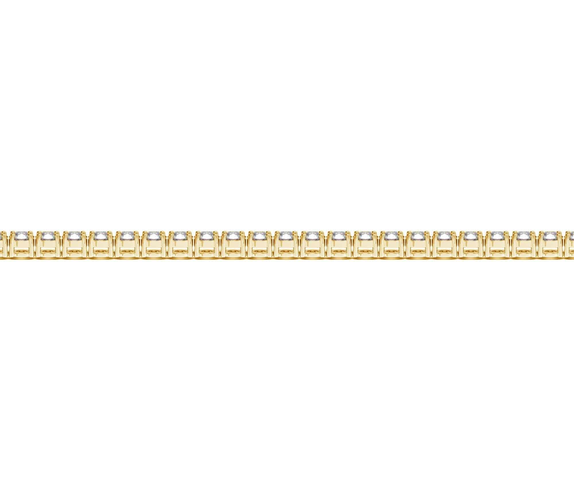 Lab Grown Round Diamond Tennis Bracelet in 14k Yellow Gold (3 cctw F/G  VS2/SI1) - Forever in Harmony