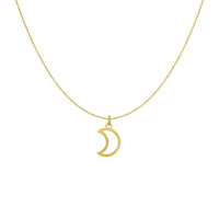 14k Yellow Gold Necklace with Moon