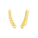 14k Yellow Gold Ear Climber Earring with Chain Links