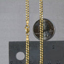 14k Yellow Gold Solid Curb Chain (3.20 mm)