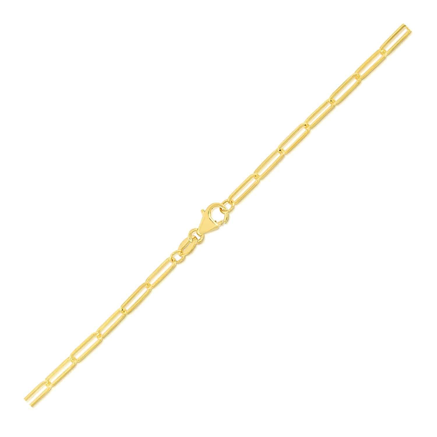 14K Yellow Gold Paperclip Bracelet  (2.50 mm) |