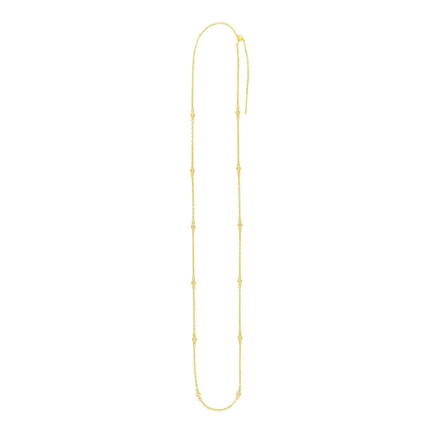 Endless Adjustable Diamond Pendant Chain in Yellow Gold (3.00 mm) |