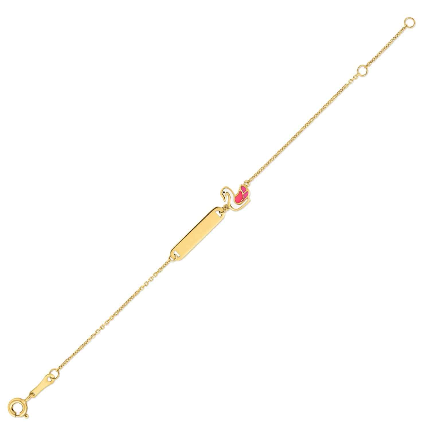 14k Yellow Gold Swan Childrens Bracelet (1.00 mm) | - Forever in Harmony