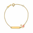 14k Yellow Gold Swan Childrens Bracelet (1.00 mm) | - Forever in Harmony