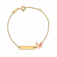 14k Yellow Gold Swan Childrens Bracelet (1.00 mm) | - Forever in Harmony