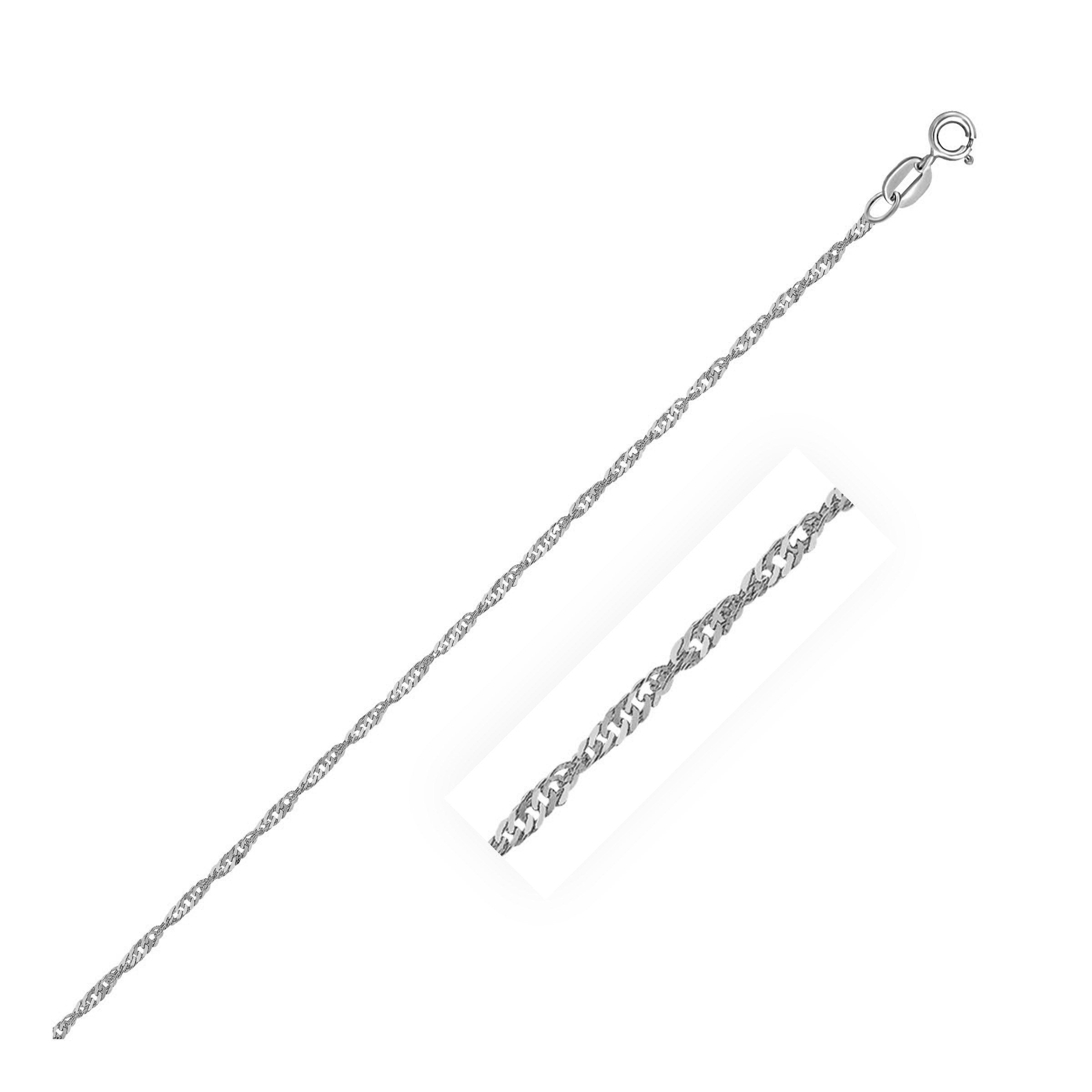 10k White Gold Singapore Anklet 1.5mm |