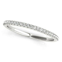 14k White Gold Round Diamond Pave Set Wedding Band (1/8 cttw) - Forever in Harmony