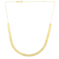 14k Yellow Gold Polished Heart Link Chain Necklace