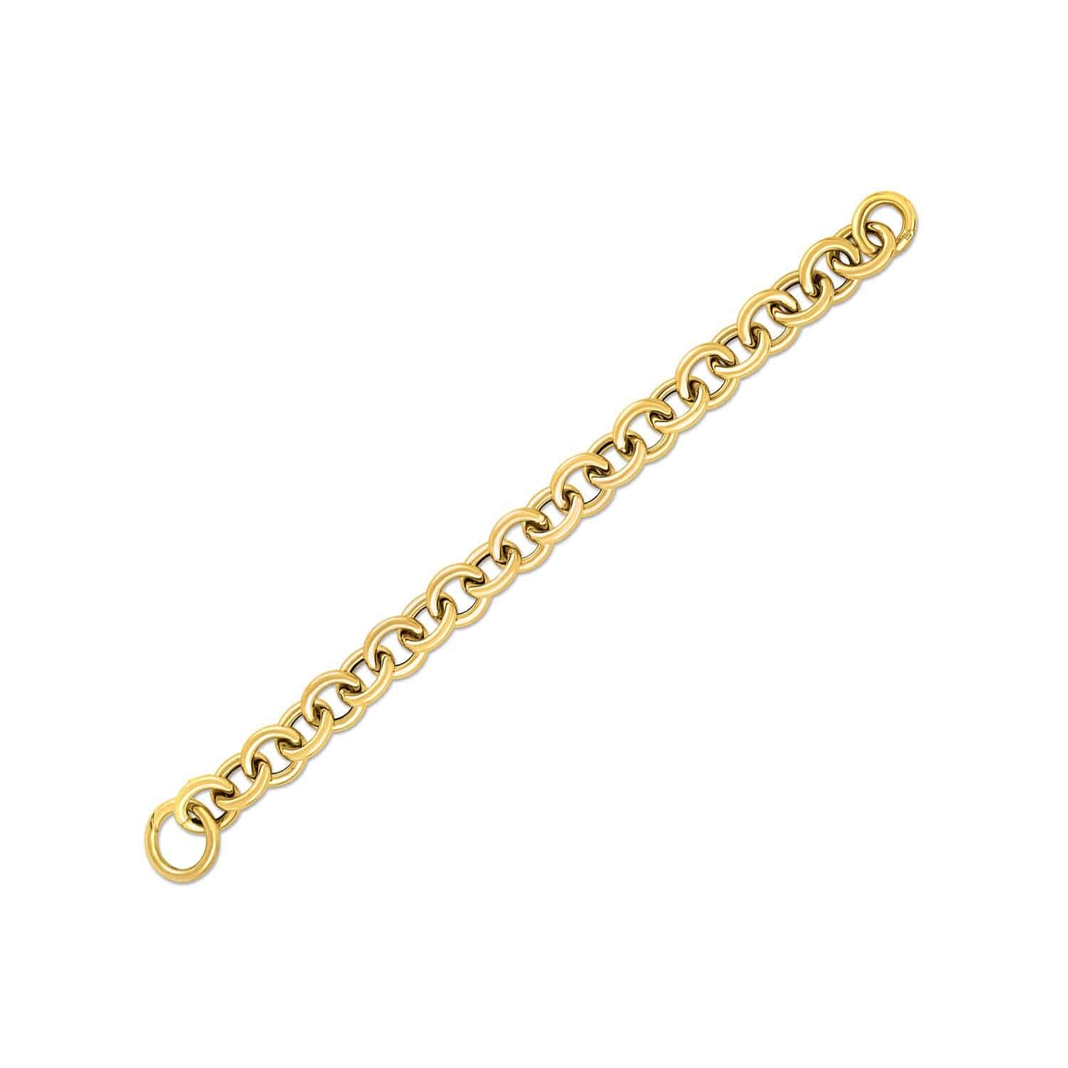 14k Yellow Gold Round Link Bracelet (11.60 mm) | - Forever in Harmony