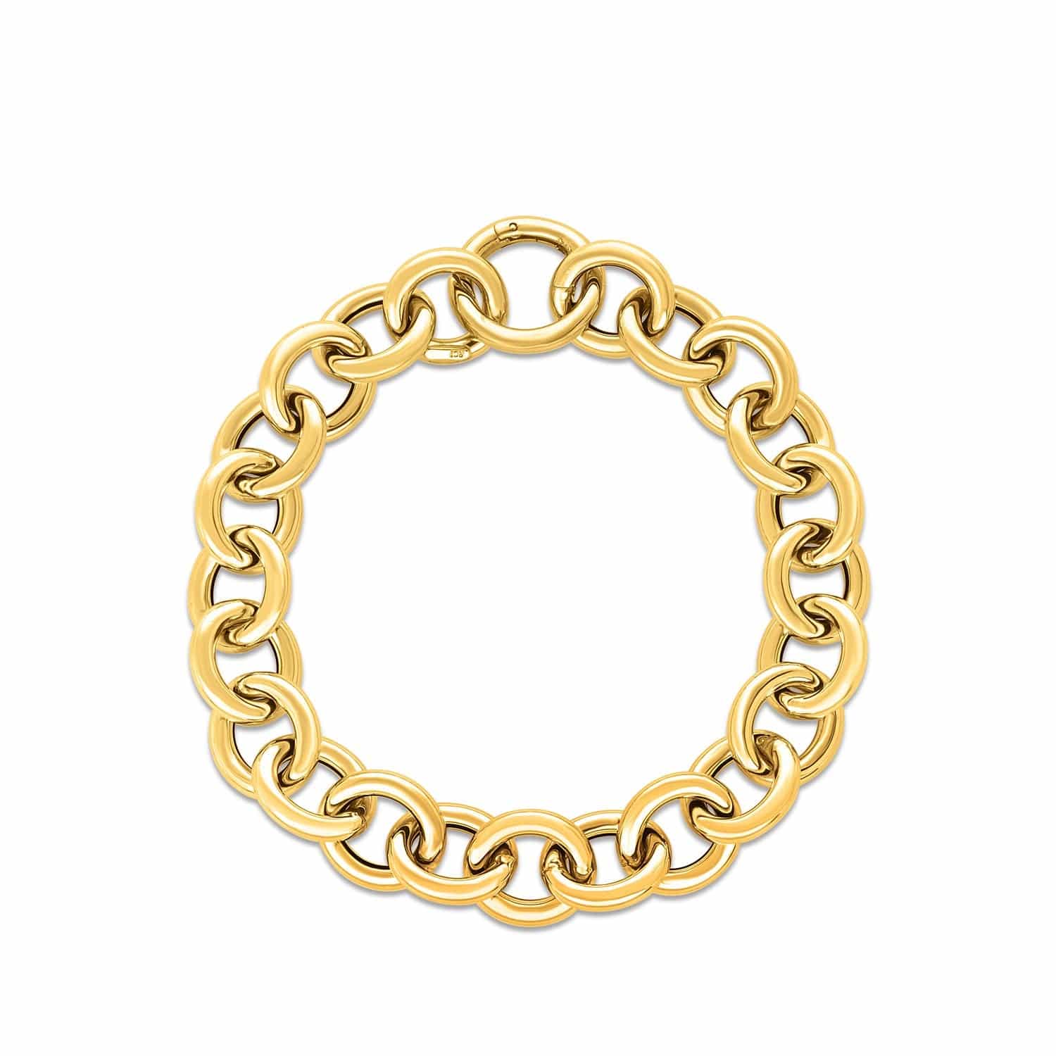 14k Yellow Gold Round Link Bracelet (11.60 mm) |