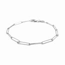 14k White Gold Wire Paperclip Bracelet  (2.70 mm) | - Forever in Harmony