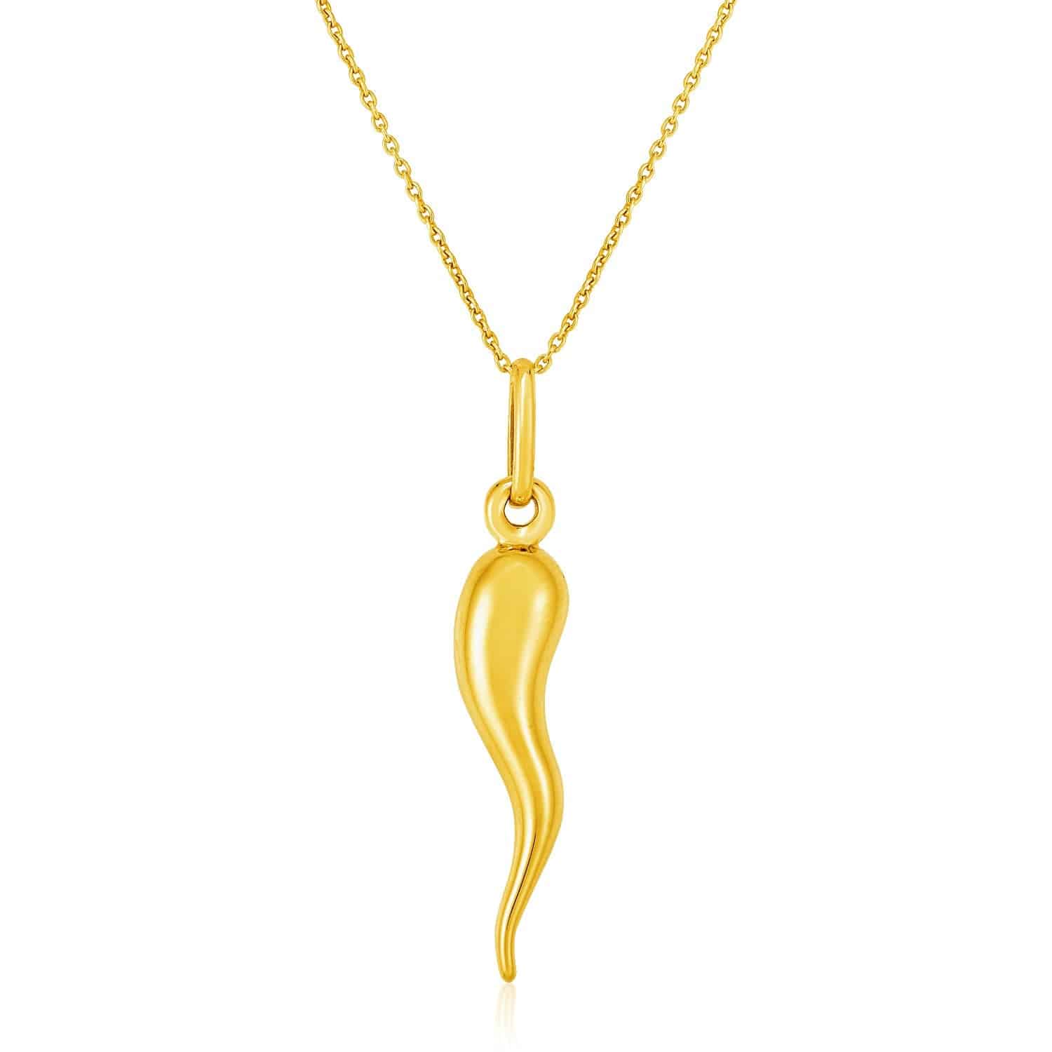 14k Yellow Gold Pendant with Polished Abstract Swirl | - Forever in Harmony