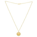 Baroque Round Pendant and Necklace in 14K Yellow Gold