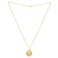 Baroque Round Pendant and Necklace in 14K Yellow Gold