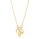 Drop Necklace with Lucky Charms in 14K Yellow Gold