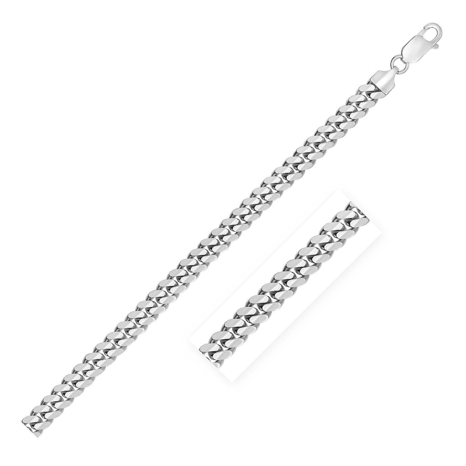 Sterling Silver Rhodium Plated Miami Cuban Chain (6.30 mm) |