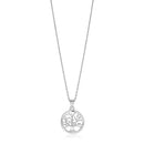 Sterling Silver inch Round Tree of Life Necklace