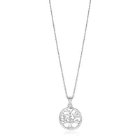 Sterling Silver inch Round Tree of Life Necklace