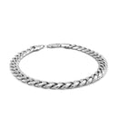 14k White Gold Miami Cuban Semi Solid Bracelet (7.00 mm) | - Forever in Harmony