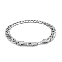 14k White Gold Miami Cuban Semi Solid Bracelet (7.00 mm) | - Forever in Harmony