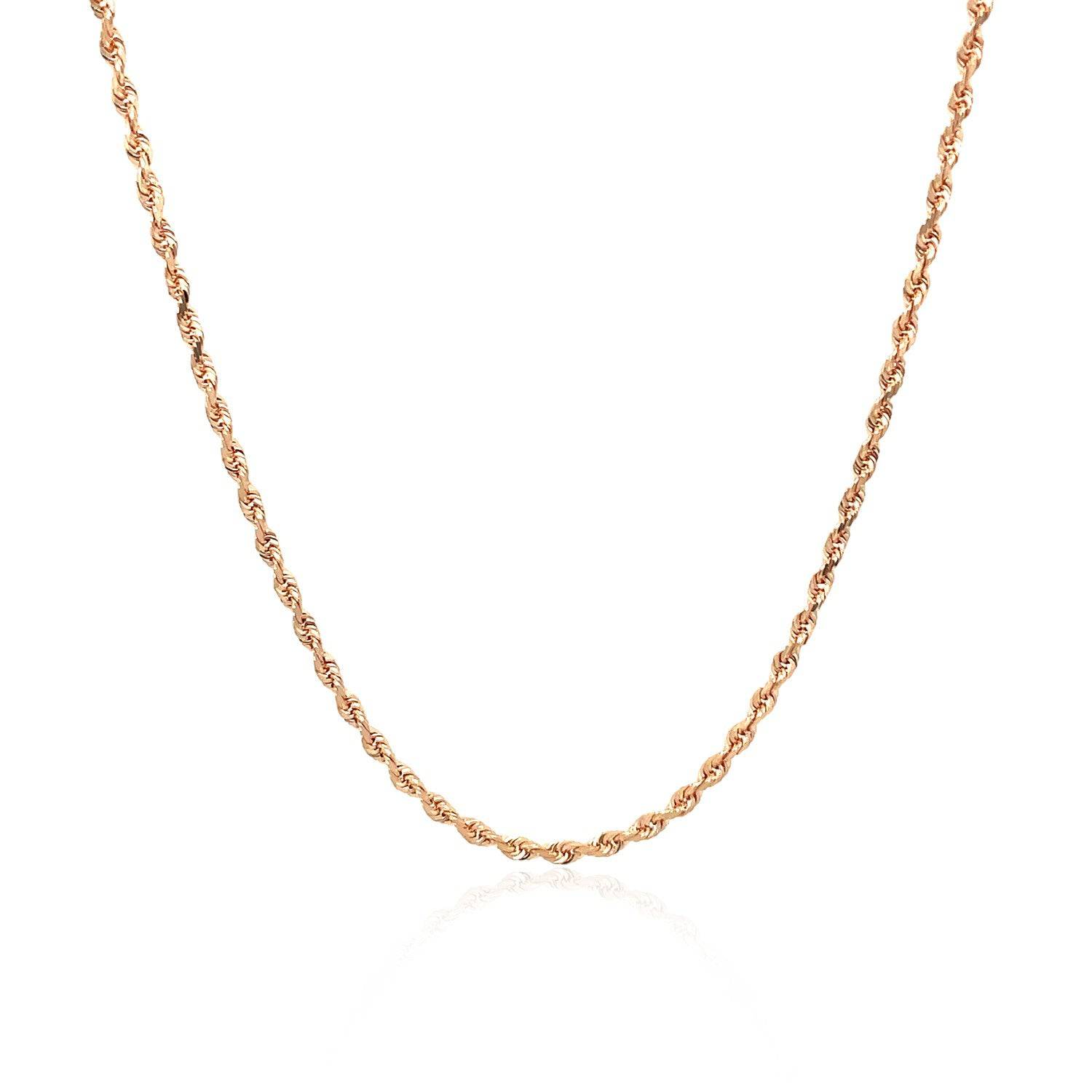 14k Rose Gold Solid Diamond Cut Rope Chain (1.6 mm) | - Forever in Harmony