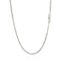 18k White Gold Diamond Cut Cable Link Chain (1.90 mm)