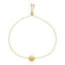 Adjustable Bracelet with Shiny Circle in 14k Yellow Gold (7.50 mm) | 9.25''