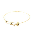 Adjustable Bracelet with Shiny Circle in 14k Yellow Gold (7.50 mm) | 9.25''