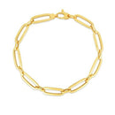 14k Yellow Gold 7 1/4 inch Bombay Paperclip Chain Bracelet (5.60 mm) | - Forever in Harmony