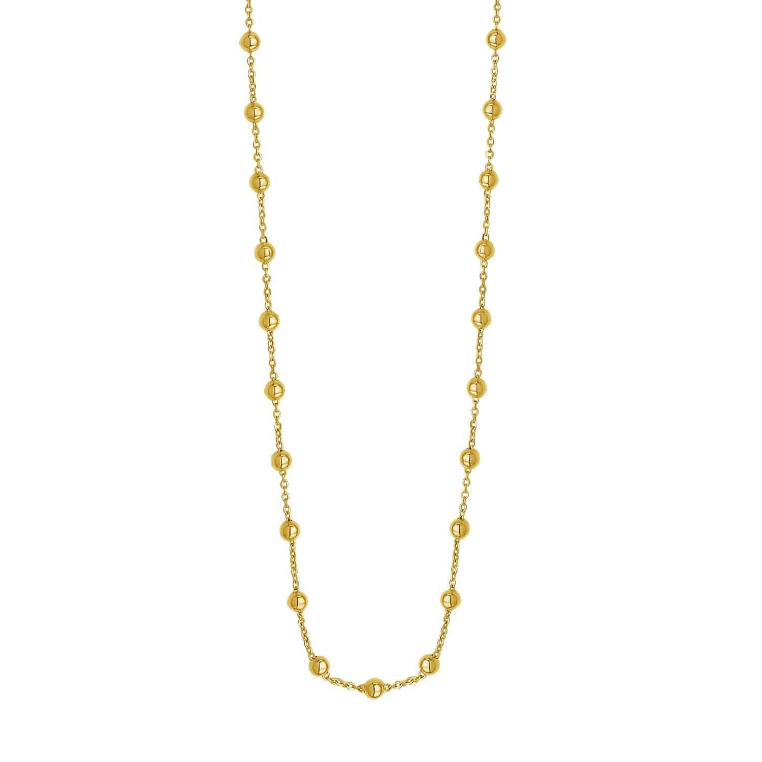 Layering Saturn Bead Necklace in 14K Yellow Gold |