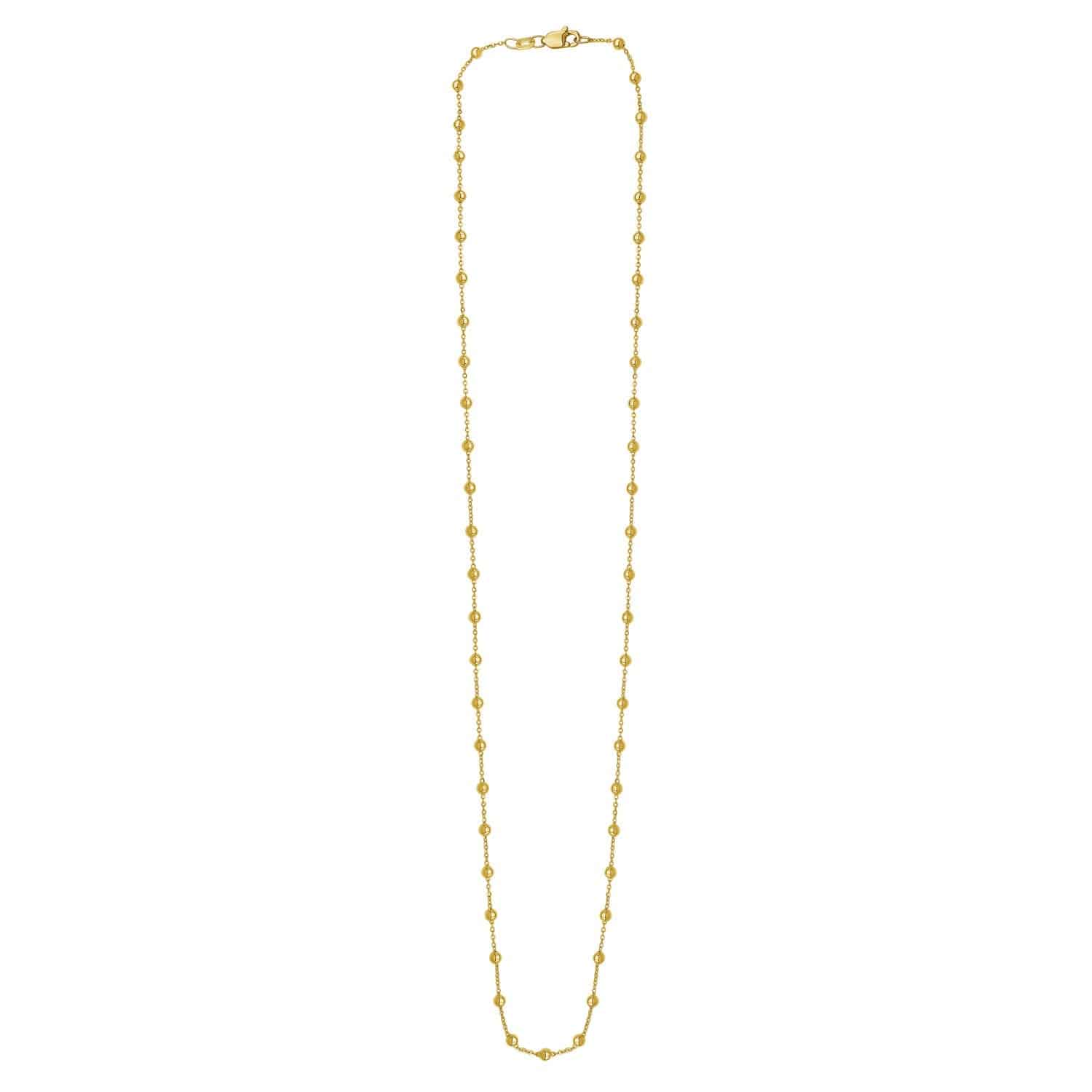 Layering Saturn Bead Necklace in 14K Yellow Gold | - Forever in Harmony