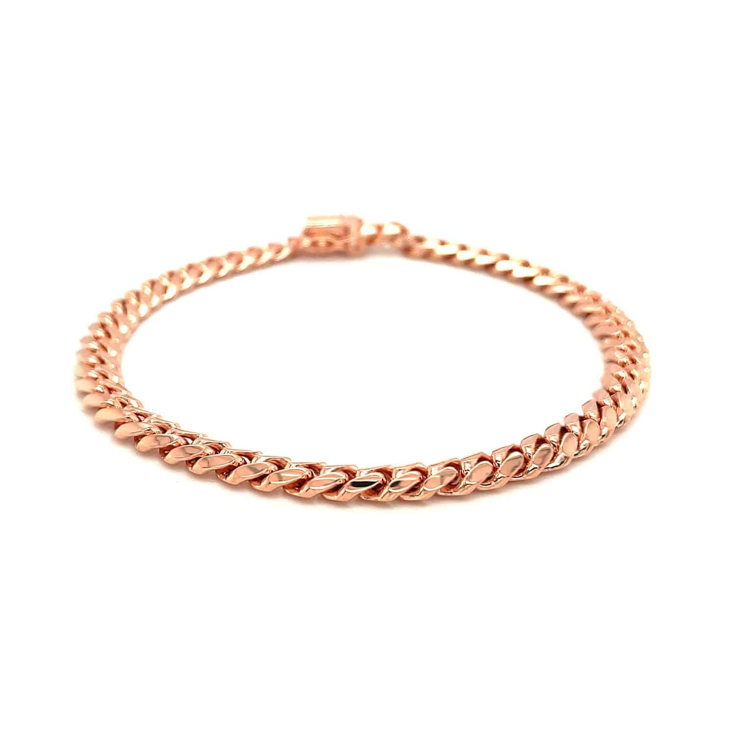 14k Rose Gold Classic Miami Cuban Solid Bracelet (6.10 mm) | - Forever in Harmony