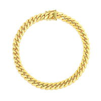 14k Yellow Gold Classic Miami Cuban Solid Bracelet (7.10 mm) | - Forever in Harmony