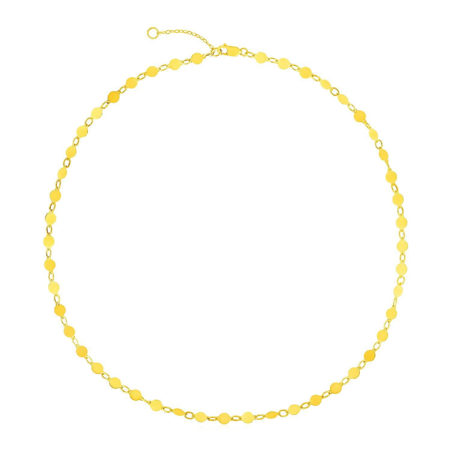 14k Yellow Gold Necklace with Polished Circles | 16.25''