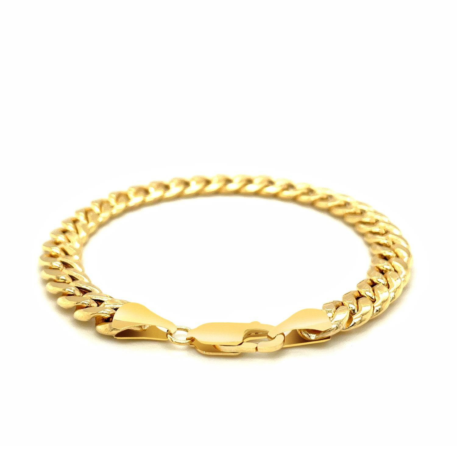 14k Yellow Gold Miami Cuban Semi Solid Bracelet (8.00 mm) |