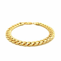 14k Yellow Gold Miami Cuban Semi Solid Bracelet (8.00 mm) | - Forever in Harmony