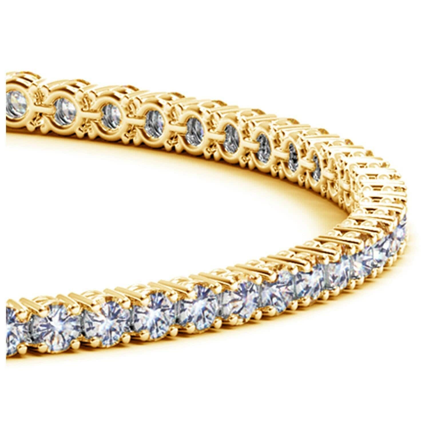 Lab Grown Round Diamond Tennis Bracelet in 14k Yellow Gold (4 cctw F/G  VS2/SI1)