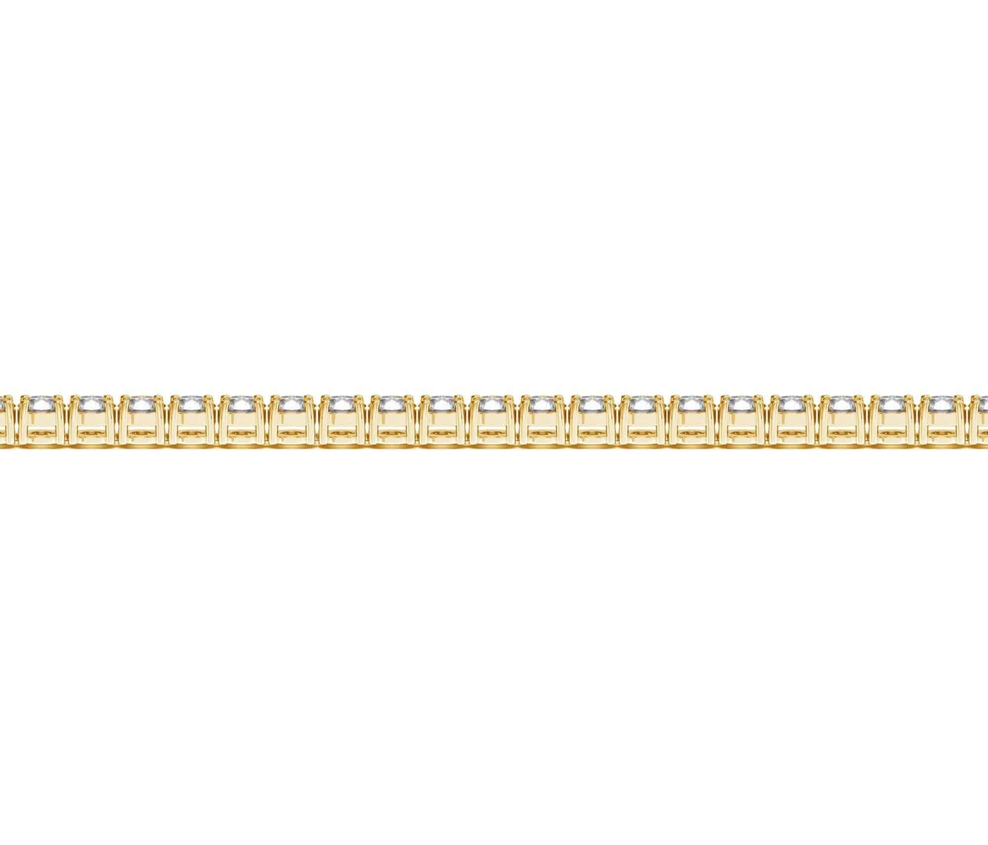 Lab Grown Round Diamond Tennis Bracelet in 14k Yellow Gold (4 cctw F/G  VS2/SI1) - Forever in Harmony