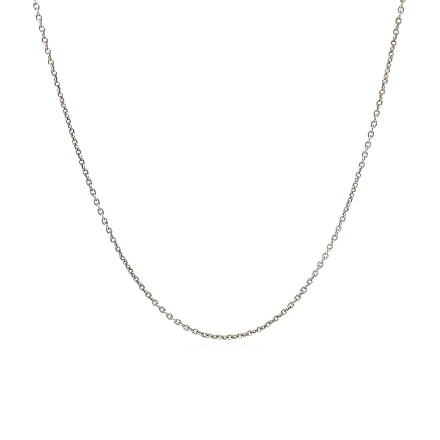 14k White Gold Round Cable Link Chain (1.10 mm) | 16''