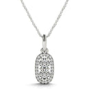 Outer Oval Shaped Two Stone Diamond Pendant in 14k White Gold (5/8 cttw) - Forever in Harmony