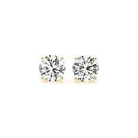 3 cttw Certified IGI Lab Grown Round Diamond Earrings 14k Yellow Gold (G/VS2) - Forever in Harmony