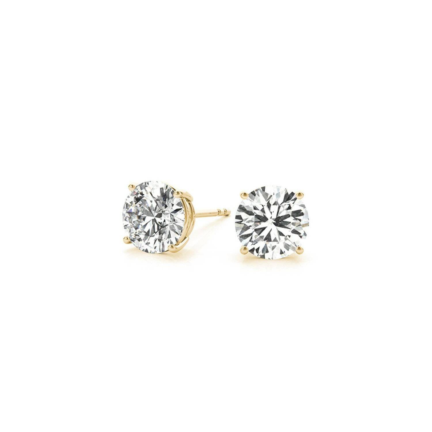 3 cttw Certified IGI Lab Grown Round Diamond Earrings 14k Yellow Gold (G/VS2) - Forever in Harmony