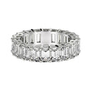 Emerald Cut Lab Grown Diamond Eternity Ring in 14k White Gold (3 cttw FG/VS2)