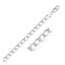 Rhodium Plated Sterling Silver Curb Style Bracelet (7.90 mm) | - Forever in Harmony