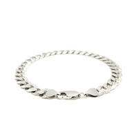 Rhodium Plated Sterling Silver Curb Style Bracelet (7.90 mm) | - Forever in Harmony